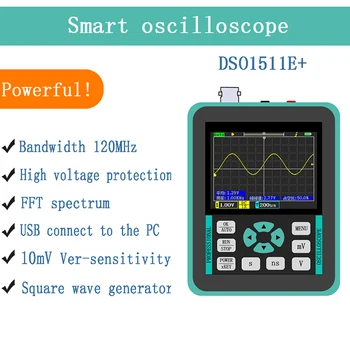 Портативный мини-цифровой осциллограф с 2,4-дюймовым цветным TFT-ЖК-экраном с пропускной способностью 120 М и частотой дискретизации 500 м для электронного тестирования DIY