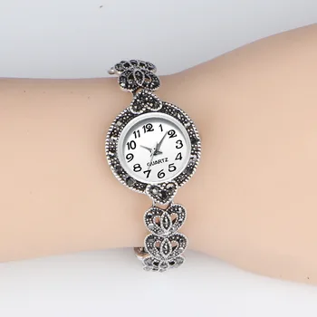 Старинные женские часы-браслет со стразами Хрустальное Сердце Браслет Кварцевые Часы Повседневные богемные женские Часы Relogio Curren