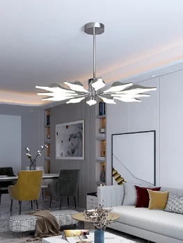 Современная люстра для гостиной, простая атмосфера в скандинавском стиле, Столовая, спальня, кухня, Белый, черный, для украшения помещений, светодиодный подвесной светильник