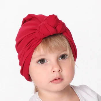 Yundfly Хлопчатобумажная шапочка-тюрбан для новорожденных, мягкая шапочка с узлом, стильные шапочки с узлом, головной убор, подарок на День рождения, реквизит для фотосессии