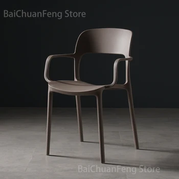 Пластиковый Скандинавский Дизайнерский обеденный стул на открытом воздухе, Стулья для гостиной, Простой Офисный стул для отдыха, Креативное Кресло, мебель для дома