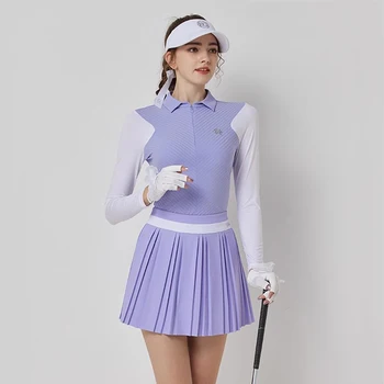 Новая одежда BLKTEE для гольфа, женский топ, футболка из ледяного шелка с длинными рукавами, весенне-летняя короткая юбка из дышащего кружева