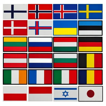 Россия Германия Бельгия Флаг ПВХ Волшебная Наклейка Польша Ирландия Ранс Крюк и петля 8x5 см Нашивка Украина Израиль 3D Резиновый Значок Аппликация