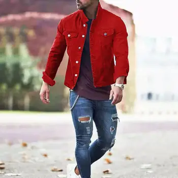 Куртка-карго Модная тонкая куртка-карго с лацканами, универсальная мужская верхняя одежда с множеством карманов