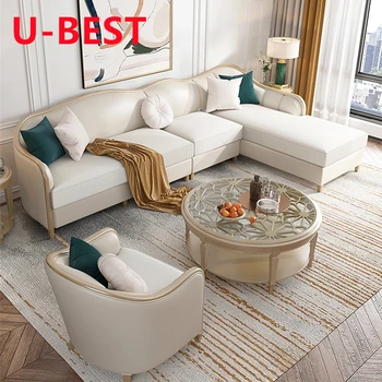 U-ЛУЧШИЙ комплект диванов для гостиной Chesterfield в американском стиле, мебель из бархатной ткани, 1, 2, 3 места, Диваны для гостиной L-образной формы