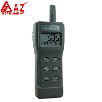 AZ77535 Портативный детектор CO2, измеритель температуры и влажности, цифровой тестер углекислого газа