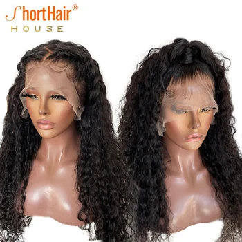 Прозрачные парики из натуральных волос на кружеве с глубокой волной и вьющимися волосами младенца, парик из человеческих волос на кружеве 13х4 для женщин, бразильский натуральный волосяной покров