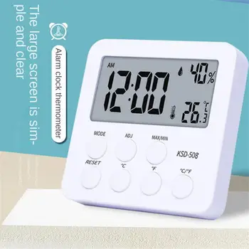 Электронный измеритель температуры и влажности, домашние настольные Маленькие часы, Будильник, Цифровой Сухой И влажный термометр для дома