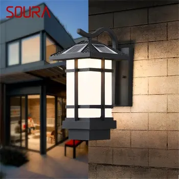 Солнечный настенный светильник SOURA, современное светодиодное бра, водонепроницаемое внутреннее освещение для крыльца, балкона, внутреннего двора, прохода виллы.