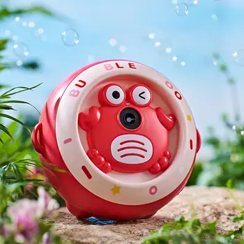 Многоразовая мультяшная машина для мыльных пузырей Очаровательный внешний вид Портативная автоматическая машина для мыльных пузырей для детей