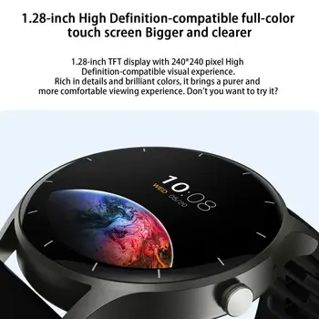 Смарт-часы ZL50 с Bluetooth-совместимым Вызовом, Полноэкранный Цветной Фитнес-Трекер с Диагональю 1,28 дюйма, Спортивные Наручные часы для iOS 9.0 Выше