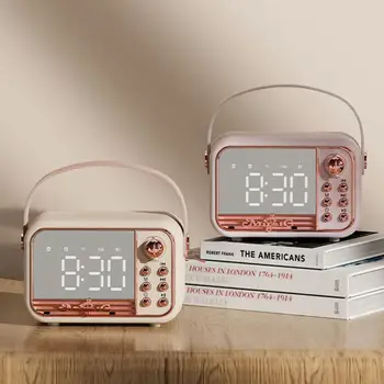 Динамик будильника Беспроводной громкоговоритель, совместимый с Bluetooth Динамик, рассеивающий баланс звука на 360 °, Винтажный звонок ручного типа
