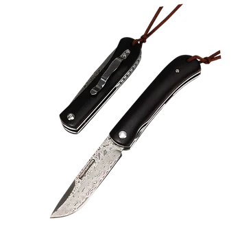 76 Слоев VG10 Нож с рукояткой из дамасской стали и черного дерева для выживания в кемпинге на открытом воздухе, рыбалки, EDC, нож для мужчин и женщин, подарок
