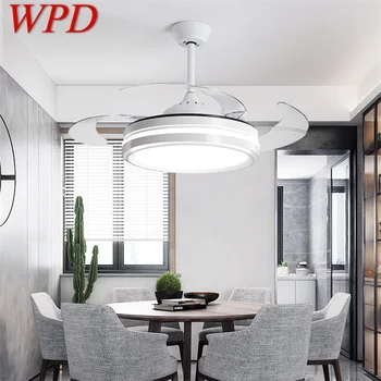 Потолочный вентилятор WPD с подсветкой, дистанционное управление, 3 цвета, светодиодные, декоративные для дома, гостиной, столовой, Спальни, ресторана