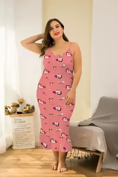 Женские летние платья Ночные рубашки Платье для сна Ночная рубашка с цветочным рисунком Женские длинные платья
