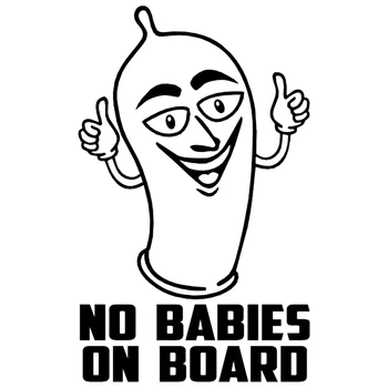 Виниловая наклейка без младенцев на борту, наклейка на окно автомобиля, бампер, забавный презерватив, детские виниловые наклейки для декора, 18 см