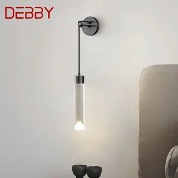 Современный настенный светильник DEBBY из черной латуни, 3 цвета, Простое креативное бра для домашнего декора спальни.