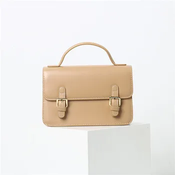 2023 Новая Высококачественная Женская Маленькая Квадратная сумка из натуральной кожи, ретро сумки через плечо, дизайнерские бренды, женская сумка через плечо, Абрикос