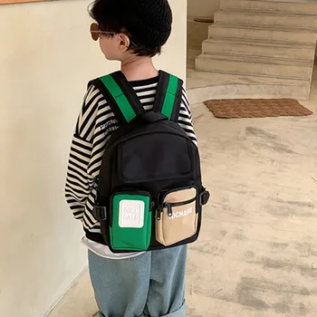 Милые детские школьные сумки Корейский простой детский рюкзак для детского сада, школьный рюкзак для мальчиков и девочек, сумка для путешествий на открытом воздухе