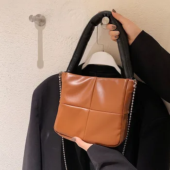 Решетчатая сумка-тоут через плечо, 2021 Модная новая высококачественная женская дизайнерская сумка из искусственной кожи, маленькая сумка-мессенджер через плечо, кошельки