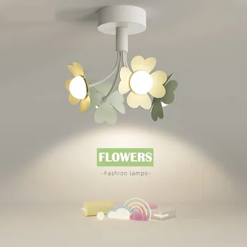 Светодиодный светильник в коридор с милым цветком, Потолочный светильник на кухню, балкон, Декор спальни, Потолочный светильник для детей с регулируемой яркостью и дистанционным управлением