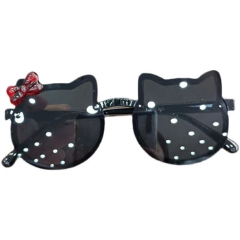 Солнцезащитные очки с милым бантиком, модные для девочек Солнцезащитные очки с кошачьими ушками, летние солнцезащитные очки для малышей, защищенные от ультрафиолета, для пляжного отдыха.