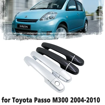 Автомобильная ручка Из Углеродного Волокна Или Хромированная Дверная Крышка для Автомобиля Toyota Boon Passo Perodua Myvi Subaru Justy Daihatsu Sirion M300 2004 ~ 2010