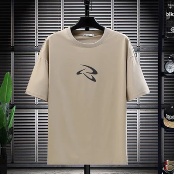 2023 Летняя хлопковая мужская футболка с алфавитом, короткий рукав, мужская футболка с принтом, топ, футболка, одежда