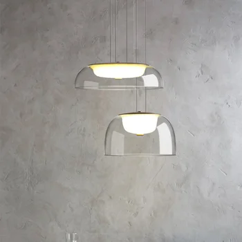 скандинавский светодиодный кристалл, современные светодиодные потолочные подвесные светильники, светодиодные светильники, держатель для железного шнура, винтажная лампа накаливания