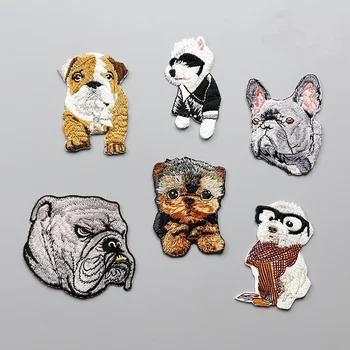Нашивки с изображением мультяшной собаки, наклейки с животными, наклейки для пошива одежды, рюкзаков, брюк, джинсы, пальто, ремонт обуви, тканевые аппликации