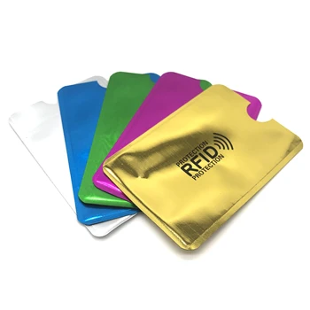 5ШТ Держатель банковской карты с защитой от Rfid, металлический считыватель с блокировкой NFC, ID-сумка для кредитных карт, сумка для мужчин и женщин, лазерный алюминиевый чехол для карт, защита