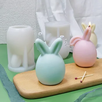 Силиконовая форма для яиц Пасхального кролика; Свеча; 3D Форма для помадки в виде цветка розы для украшения торта; Изготовление шоколадного мыла и конфет многоразового использования