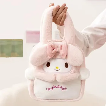 2023 Новая плюшевая сумка через плечо Sanrio Girl большой емкости Kuromi Melody, Hello Kt, пушистая сумка, сетчатая красная мультяшная милая сумка через плечо