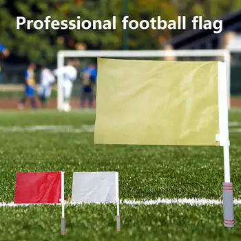 Компактный Футбольный Лайнсмен Портативный Флаг Противоскользящая Ручка Яркого Цвета Для Поглощения Пота Тканевый Флаг Рефери для Футбол Тренировки