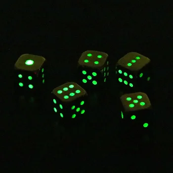 1шт Светящиеся игральные кости 13 мм из высококачественного металла D6 Набор игровых кубиков для настольной игры в бар, паб, клуб, вечеринку
