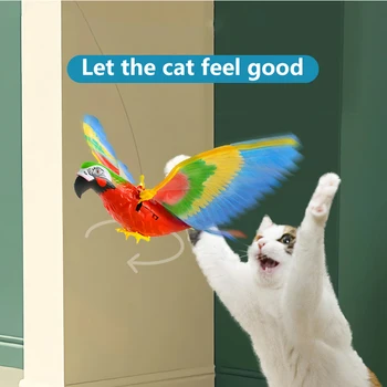 Новая интерактивная электрическая игрушка для кошек, Имитирующая Птицу, Игрушка для котенка, Забавная Самоподъемная дверь, Автоматическая Кошачья палочка, Царапающие игрушки для собак