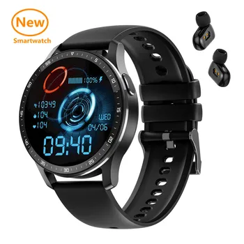 2023 Новые мужские смарт-часы TWS Bluetooth-гарнитура 2 В 1 Iwatch Buds Гарнитура IP67 Водонепроницаемый Спортивный фитнес-трекер сердечного ритма