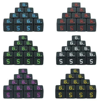 Игровые кубики D6, 10шт, 6-сторонний многогранный набор кубиков для вечеринки DND RPG, аксессуары для настольных игр 