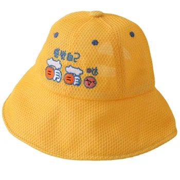 Летние детские шляпы Сетчатая Детская Солнцезащитная шляпа, шляпы для малышей, Уличные пляжные кепки, Панама для мальчиков и девочек, унисекс, Пляжные детские шляпы