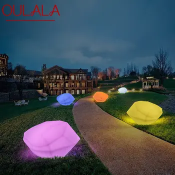 OULALA Современные 16 цветов газонных фонарей USB Электрические креативные 3D из белого камня с дистанционным управлением IP65 Декор для сада и парка