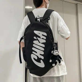 Qyahlybz школьная сумка мужская большой емкости для учащихся младших классов средней школы, колледжа, простой рюкзак ins, женские дорожные сумки через плечо
