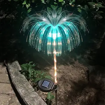 Солнечные фонари для наружного сада, Водонепроницаемая лампа для фейерверков на лужайке во внутреннем дворике, лампа в виде медузы