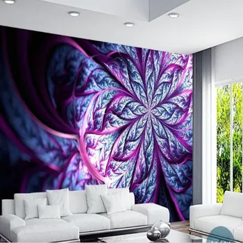 большие фрески wellyu на заказ, фиолетовые лепестки, Европа и Соединенные Штаты, новое искусство, современный дом, гостиная, телевизор, фоновые обои