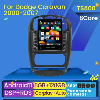 8G + 128G Android 11 Автомобильный радио-мультимедийный плеер Tesla для Dodge Caravan 4 для Chrysler Grand Voyager RS 2000-2012 GPS-навигация