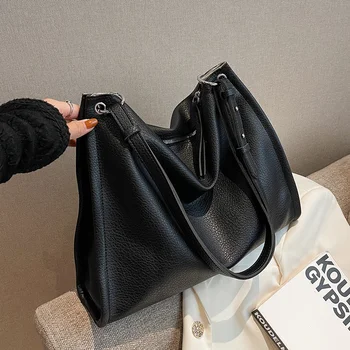 Большие сумки через плечо для женщин 2023 Модные дизайнерские кожаные сумки и кошельки большой вместимости