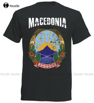 Летняя горячая простая хлопковая футболка с короткими рукавами, футболка Mazedonien, винтажная женская футбольная мода, забавная новинка Xs-5Xl