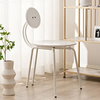 Обеденный стул в стиле ретро в скандинавском стиле, туалетный столик со спинкой, Креативная кнопка, Многофункциональная мебель для гостиной, спальни, ресторана.