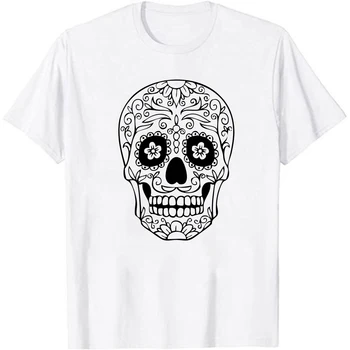 2023 Новая футболка с черепом Футболка с ужасным принтом Уличная повседневная Дышащая Мягкая Крутая высококачественная футболка на Хэллоуин