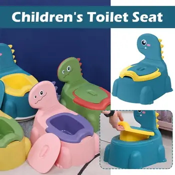 Детское сиденье для приучения к горшку с мультяшным динозавром, Утолщенный детский специальный горшок, Детские Писсуары для мальчиков и девочек, Туалетные принадлежности