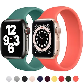 Встроенный Силиконовый ремешок с одной Петлей для Apple Watch Band 44 мм 42 мм, Многоцветный Модный браслет для часов Iwatch 6 5 4 3 SE